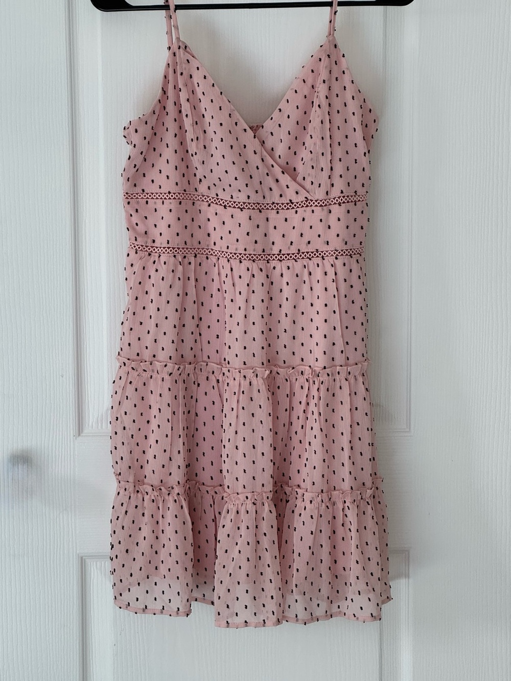 Pink Spotted Tiered Slip Dress